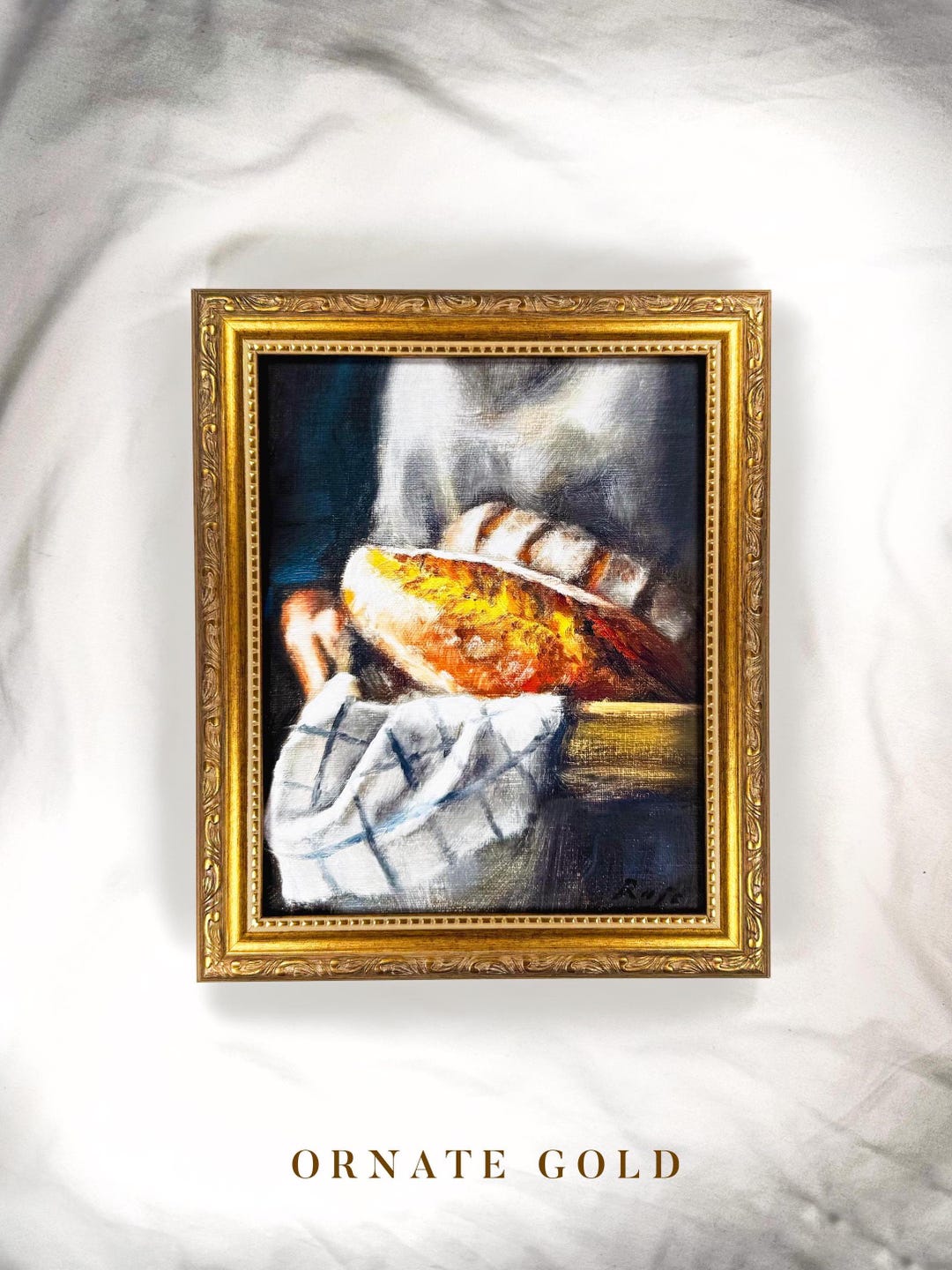Fresh Bread Oil Painting Print: Kitchen Food Art, Framed Still Life - Etsy