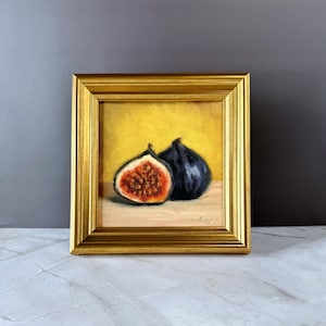 FIG oil painting print, Framed art, Framed painting Fig art, Food wall art, Fruit art print, Small painting print, Kitchen decor Kitchen art