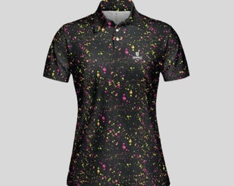Polo de golf para mujer, 95 % piqué ojo de pájaro con 5 % de elastano, secado rápido y protección UV.