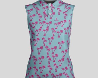 Polo de golf para mujer, top ligero sin mangas con tecnología de absorción de humedad y protección UV.
