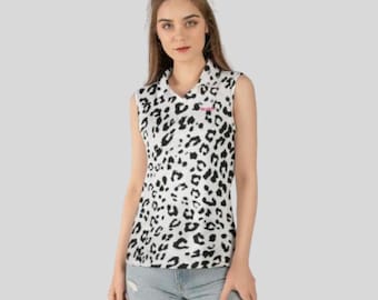Women’s Sleeveless Golf Polo Shirt – Lightweight, Moisture-Wicking, Breathable Ladies Golf Top – Summer Activewear Sports Polo for Women