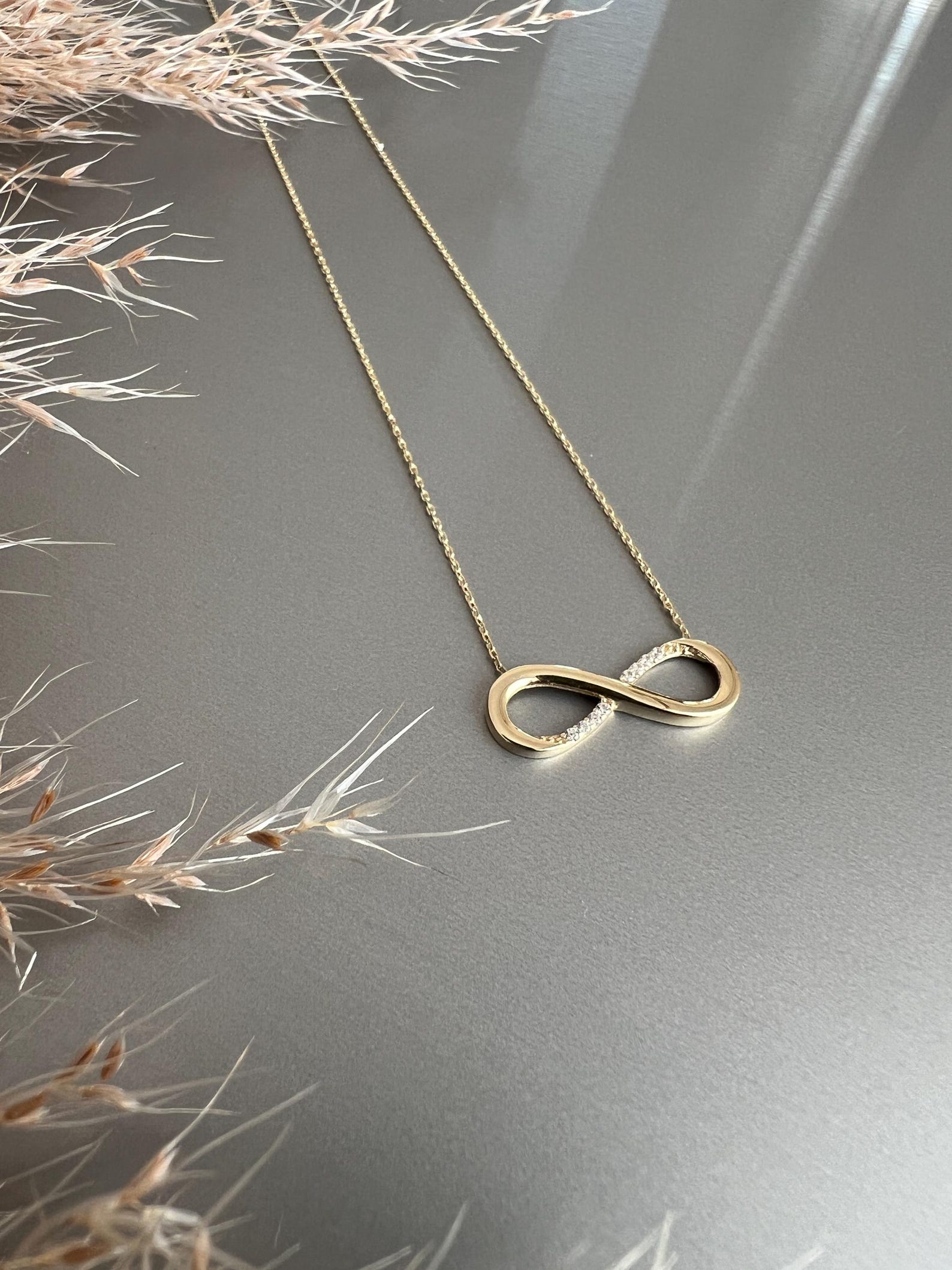 Infinity Gold 14K Gold Infinity Necklace-real Gold Jewelry-14 Karat Infinity Pendant ...