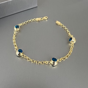 Yellow Evil Eye Bracelet-Sterling Silver-Gift for Her-Turkish Nazar Jewelry-Lucky CharmJewelry-GlassEvil Eye Bracelet-Gift for Girlfriend