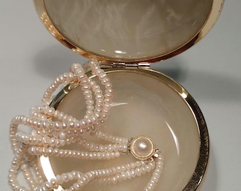 Vintage Floral Jewelry Trinket Box, Made in Italy