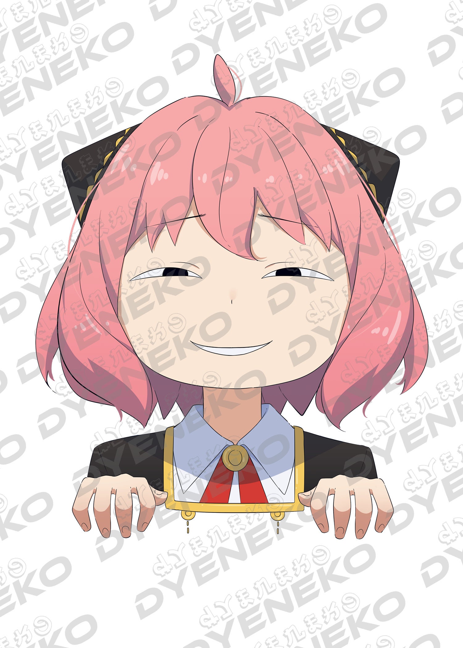 Handmade Anime Manga Videogame Cartoon Silly Anya Heh Face Scan Sticker Heh  Meme