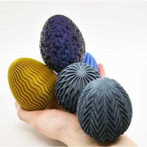 3D Printed Easter Egg STL Bundle – Set of 4 Unique Designs for Holiday Decor