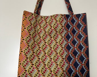 Tote bag, sac de courses, en wax, style africain, cabas, tissu