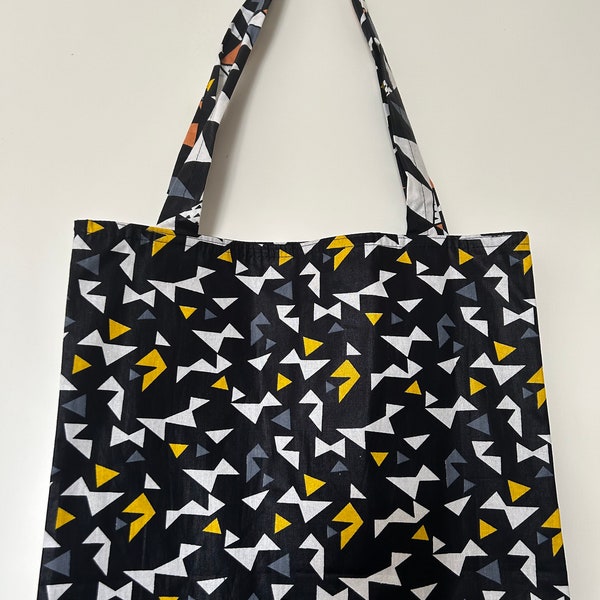 tote bag en wax, sac de courses, cabas, style africain, tissu