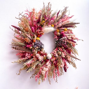 Handmade Dried Flower Wreath - Various Sizes Available - Door Wreath, Centrepiece, Decoration, Sustainable & Eco Friendly