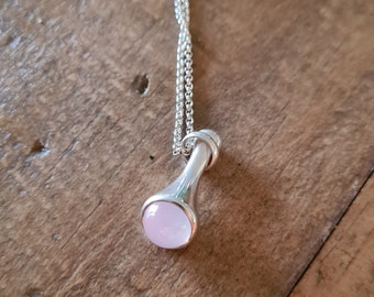 Georg Jensen 453 droplet pendant with Rose Quartz.