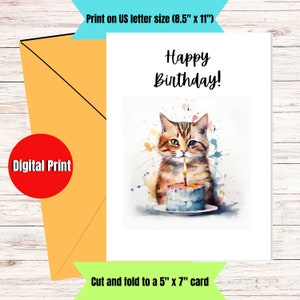 Printable Birthday card Digital download only