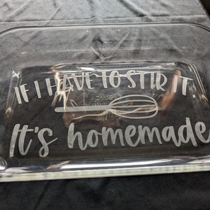 Custom etched 2quart rectangular glass baking dish