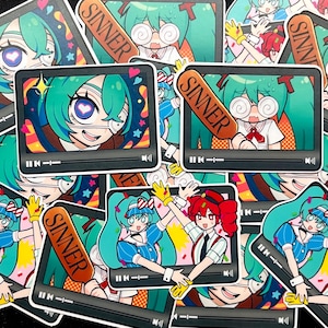 Lot de stickers chansons Vocaloid - hypnotisant, surveillance et confessions d'une fille pourrie (lot de 3)