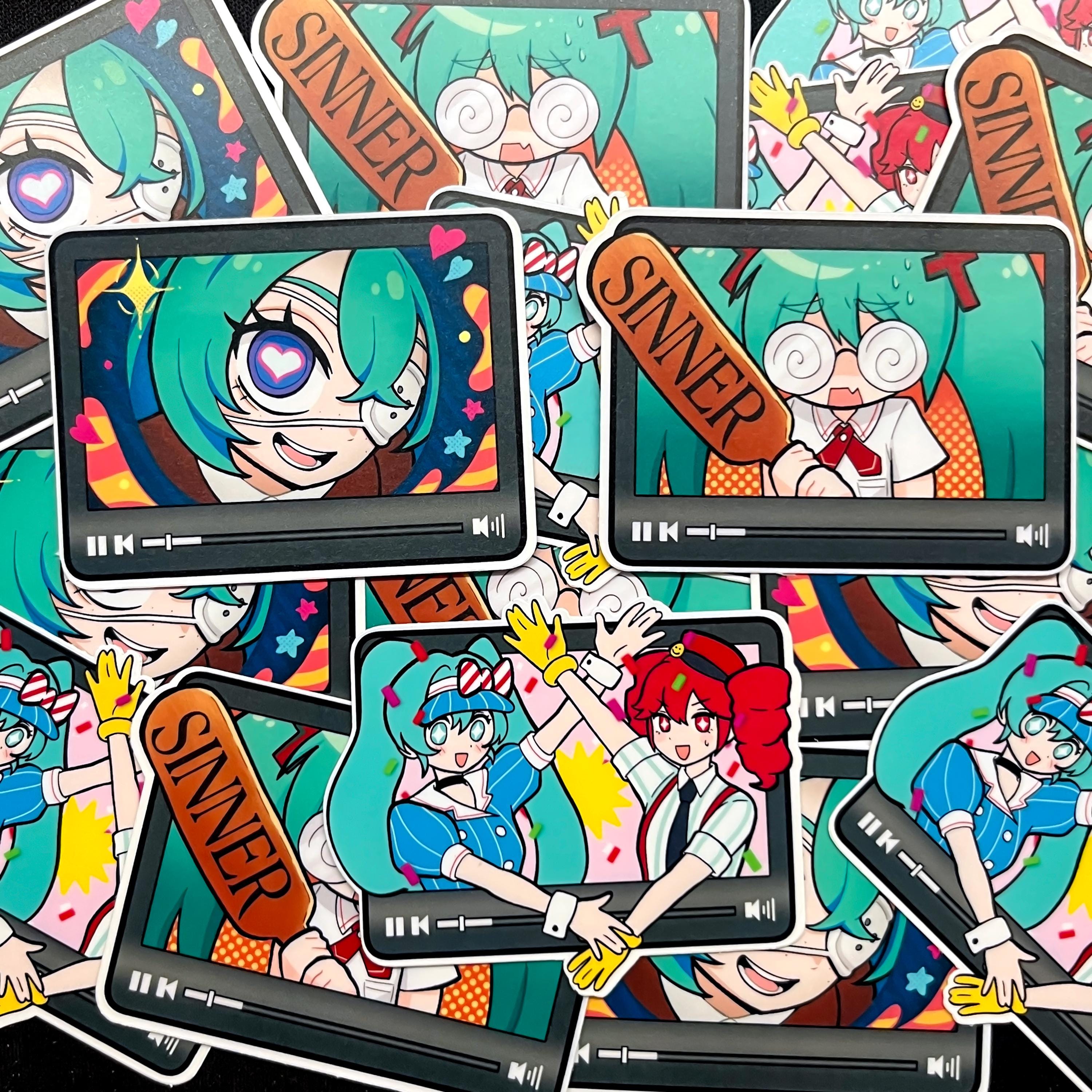 初音ミク 3Dポスター(水着、額縁入り)2枚セット+旗(壁掛け