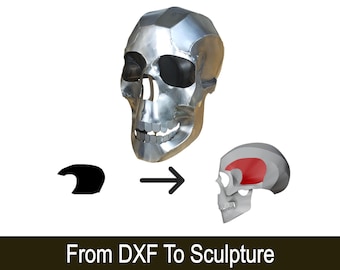 Human Skull Template, DIY Metal Sculpture. DXF / PDF.