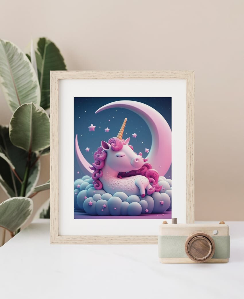 Cutest Printable Unicorn for Your Little One, Pink Unicorn Sleeping on ...