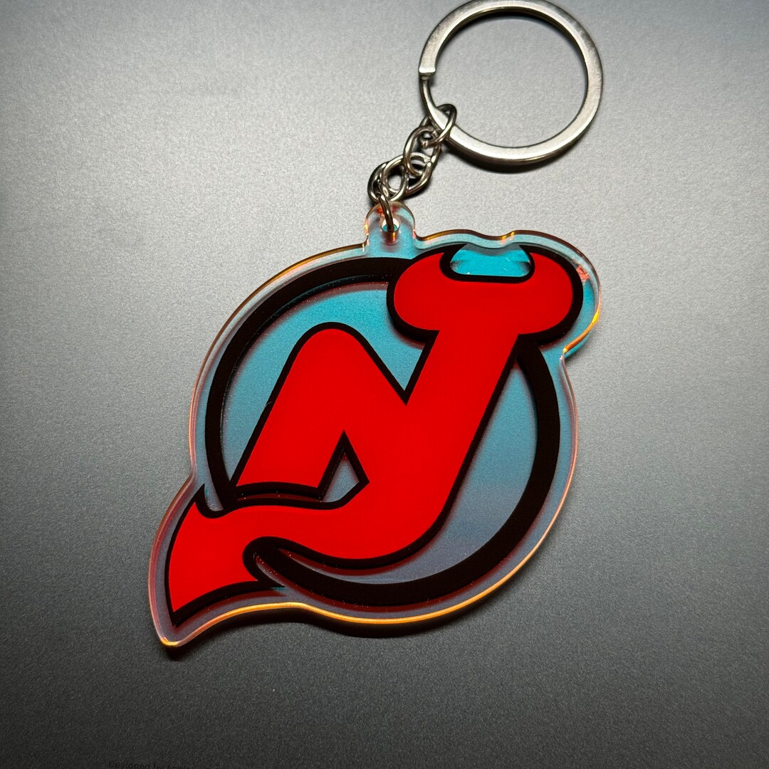 New Jersey Devils Keychain Sports Team Keychain Custom Etsy