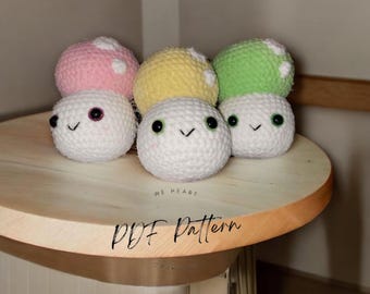 Molde de cogumelo de crochê sem costura, brinquedo amigurumi (download em PDF)
