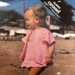 Vintage Toddler Skirt Jacket Crochet Pattern PDF Download, Vintage Pattern, Vintage Bag,  1980s Pattern, Matching Set, Printable Pattern