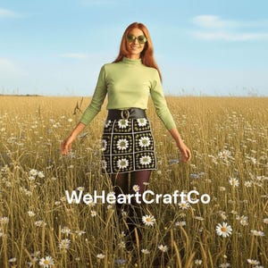 Modello per gonna Grandma Square in formato PDF da scaricare, modello vintage, download digitale, modello anni '70, modello per gonna da donna all'uncinetto, gonna boho