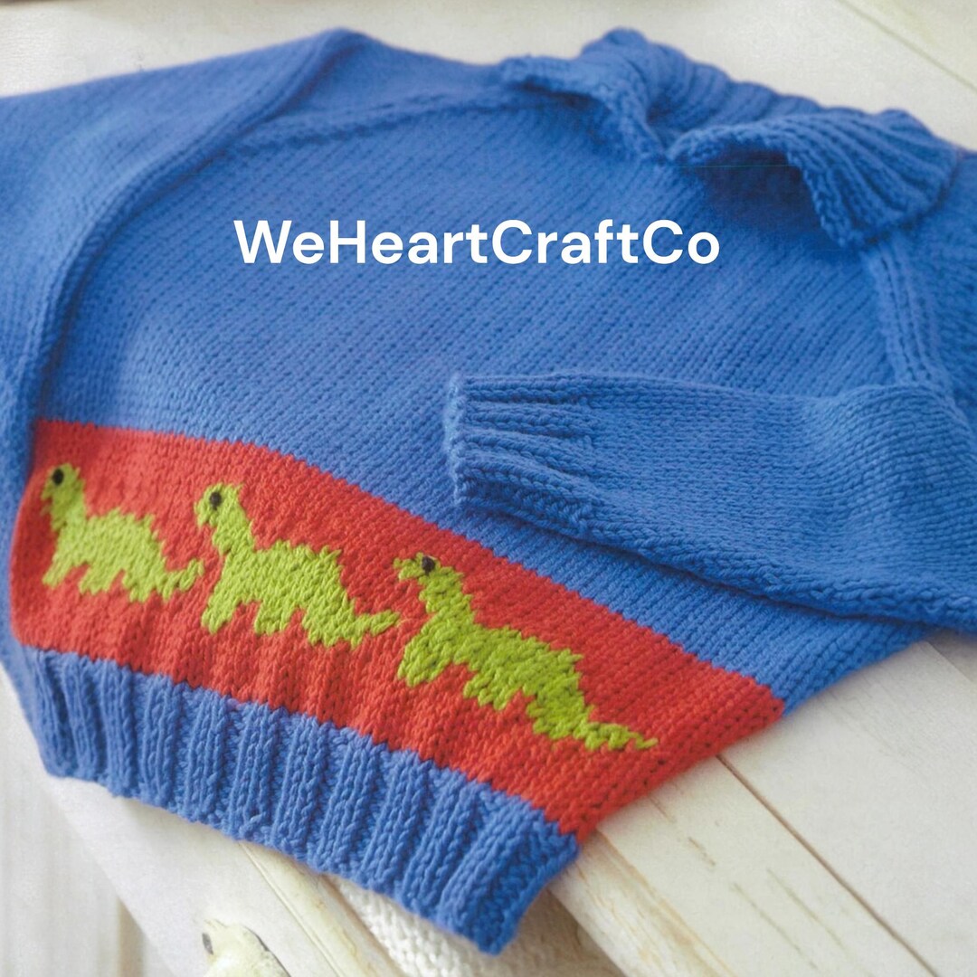 Dinosaur Sweater Knitting Pattern, Children’s Knitted Brontosaurus ...