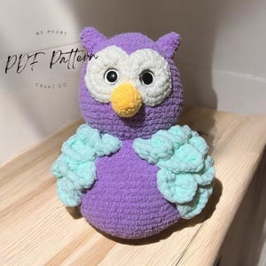 Crochet Owl Amigurumi Pattern PDF Download, Cute Bird Pattern, Low Sew Owl,