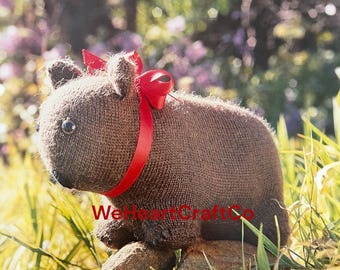 Modèle de tricot wombat à télécharger en PDF - Modèle imprimable animal australien