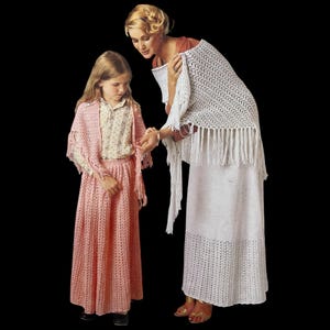 Mother Daughter Dress Pattern PDF Download, Crochet Pattern, Knitting Pattern, Vintage Pattern, 1980s Pattern, DIY Dress