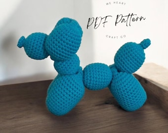 NO-SEW Balloon Crochet Pattern, PDF, Instant download, Beginner Friendly, Balloon Dog, Handmade Animal, Amigurumi
