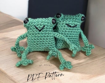 Crochet Frog Amigurumi Pattern, No-Sew Plushie (PDF Download)