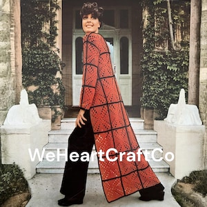 Granny Square Duster Coat Crochet Pattern PDF Download, crochet pattern/long duster cardigan, crochet duster pattern, boho, duster cardigan