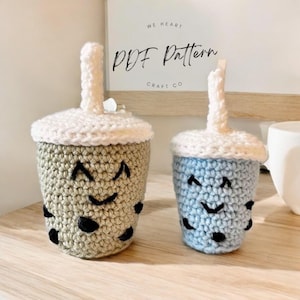 Boba Bubble Tea Amigurumi Crochet Pattern PDF Download