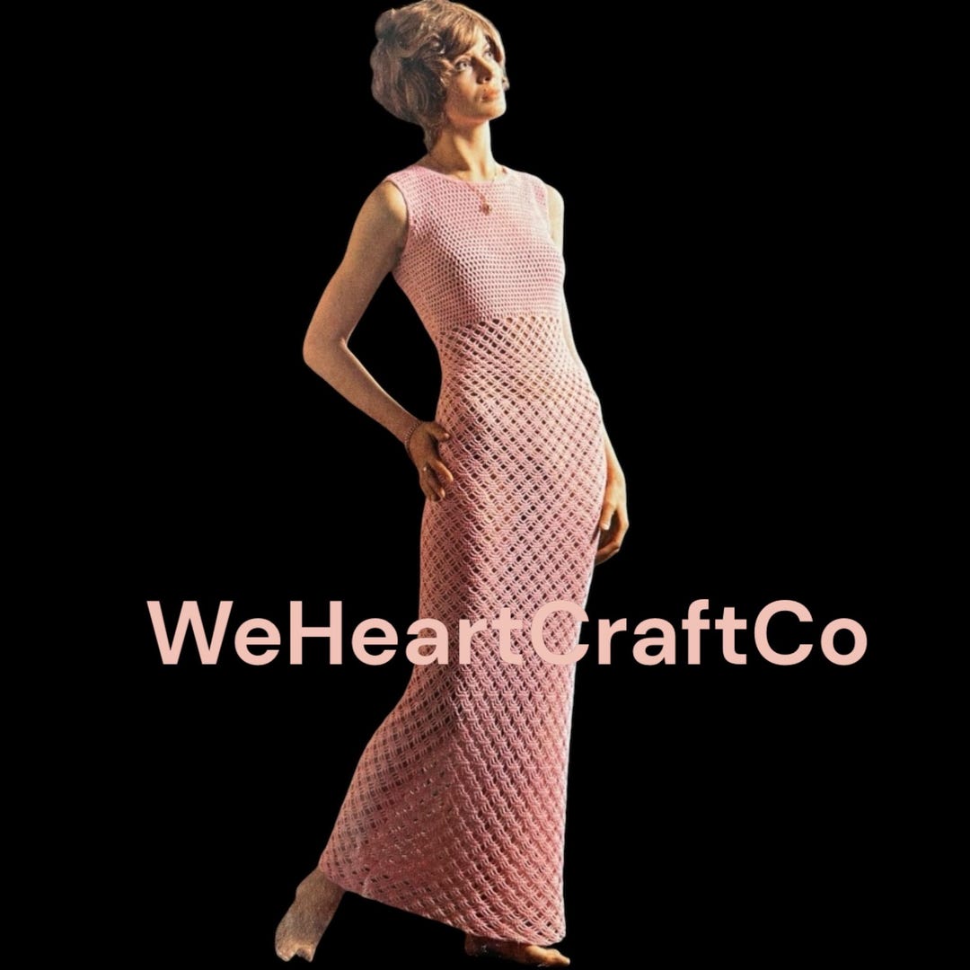 Vintage Crochet Dress Pattern PDF Download Vintage Pattern Crochet