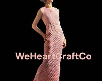 Crochet Dress Pattern PDF Download, Vintage Maxi Dress, Crochet Gown Pattern, Beach Dress, Pattern, Wedding Dress