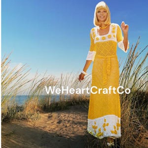 Summer Dress Crochet Pattern PDF Download, Vintage Pattern, Digital Download,  1970s, Pattern, Beach Dress Pattern