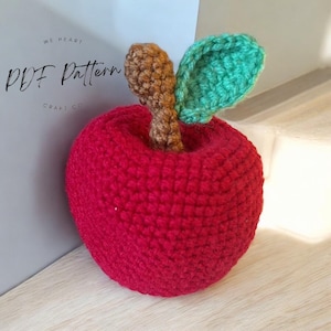 Apple Crochet Pattern PDF Download, Amigurumi Apple Pattern, English Pattern, Toy Pattern