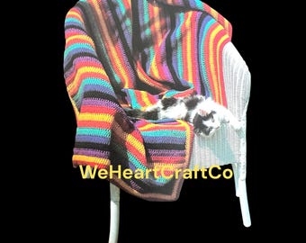 Crochet Blanket Pattern,  Crochet Rainbow, PDF Download, Printable Pattern