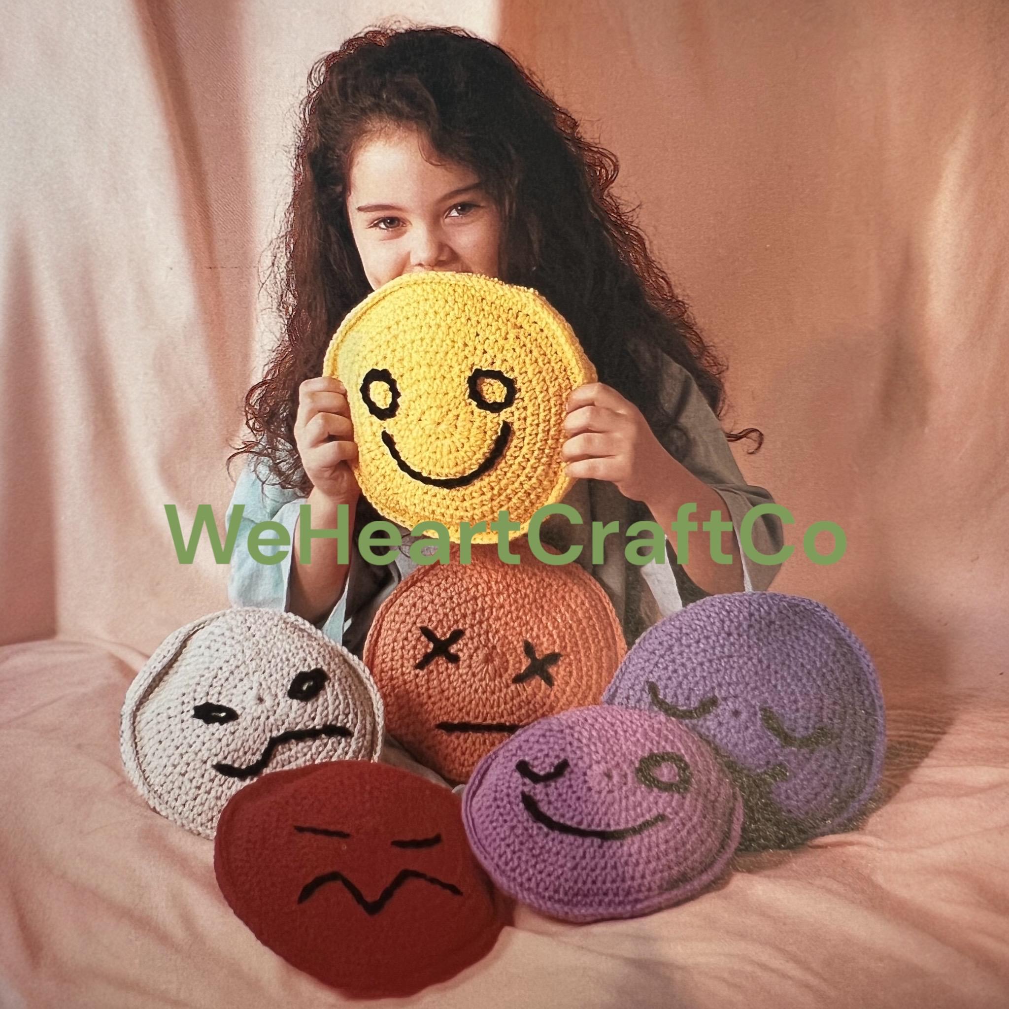 Crochet Pattern Emoji Cushion Pillow Amigurumi Pattern PDF Download Beginner Friendly US Terminology