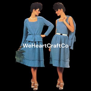 Dress And Jacket Crochet Pattern PDF Download, Vintage Pattern, Digital Download, Matching Set, Pattern, Crochet Set, Crochet Suit Pattern