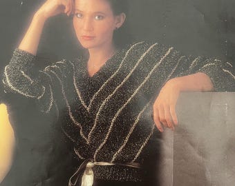 Batwing Chevron Sweater Knitting Pattern Vintage PDF Download, Vintage Pattern, Knitting Pattern, Original Pattern, 1980s Pattern