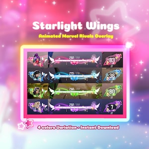 Starlight Wings Marvel Rivals Animiertes Stream Overlay | Twitch & Youtube | Zauberhaftes Mädchen