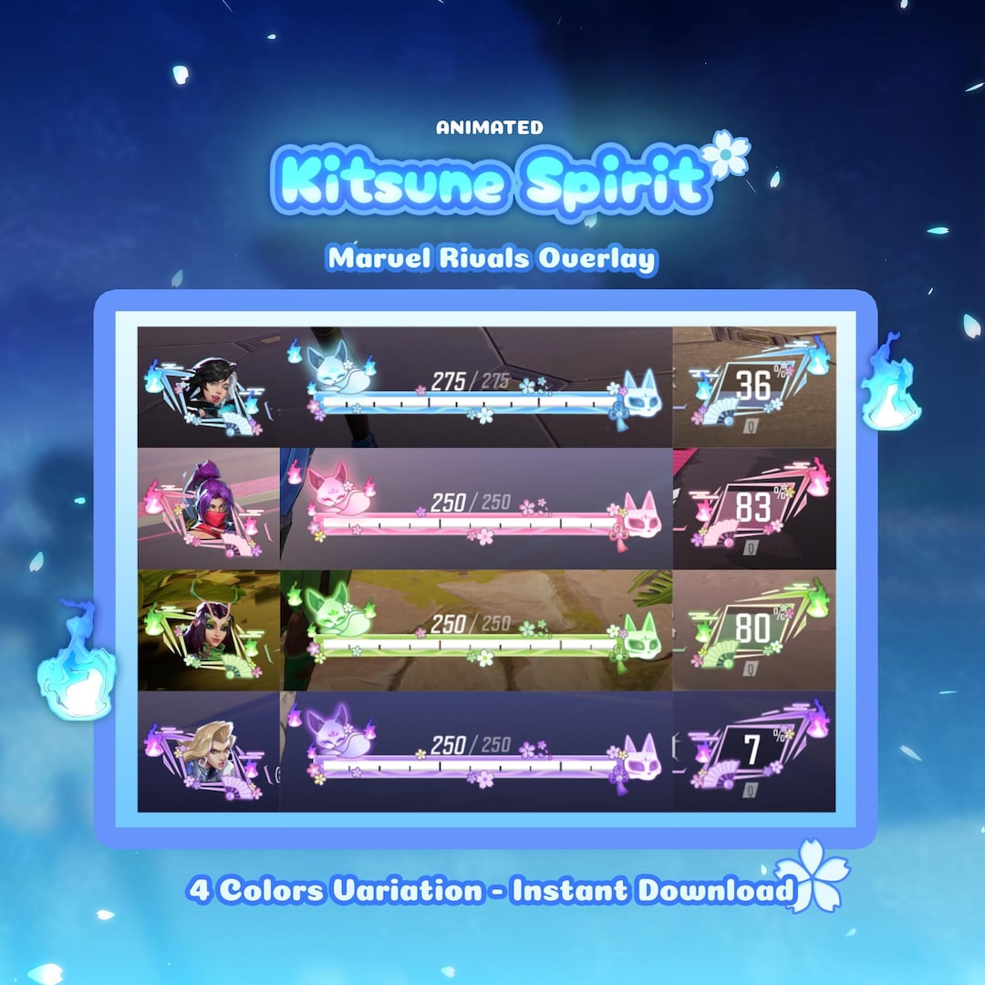 Kitsune Spirit Marvel Rivals Animated Stream Overlay | Twitch & Youtube - Etsy