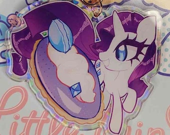 My Little Pony Rarity Cute Kawaii 3 Inch Rainbow Acrylic Charms!!