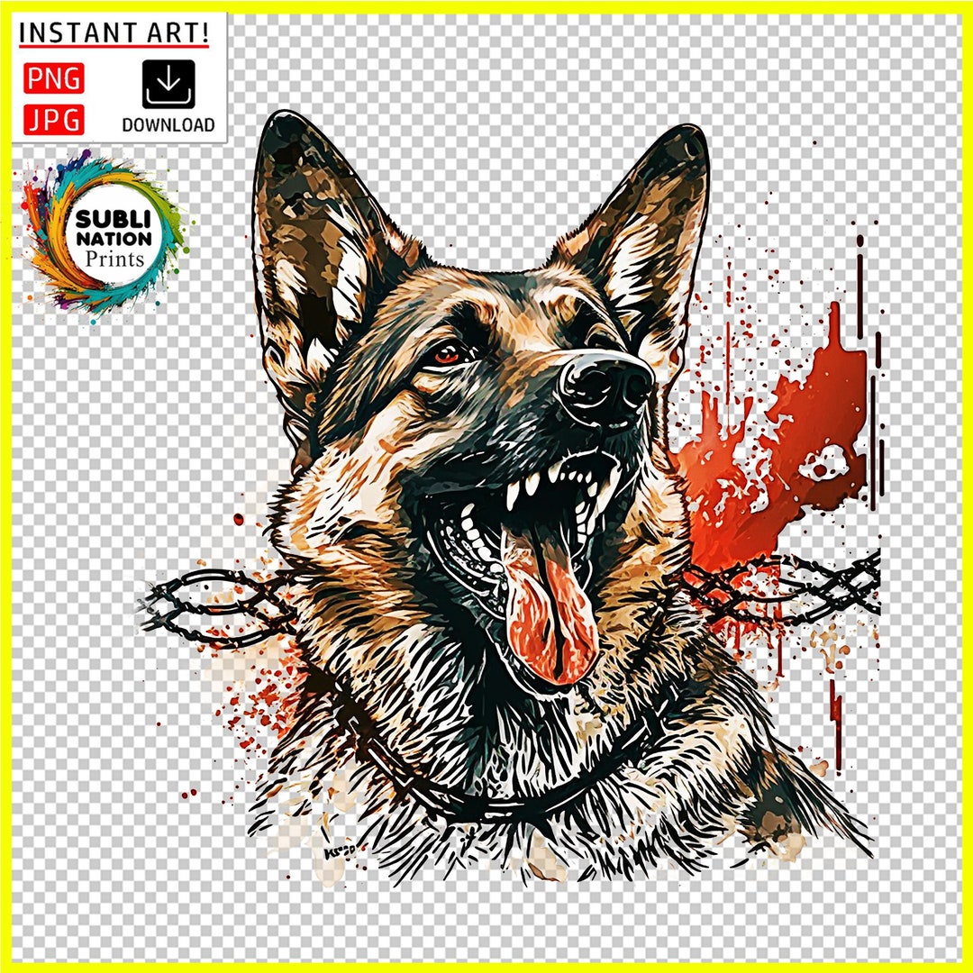 Aggressive Angry Dog German Shepherd PNG - Etsy