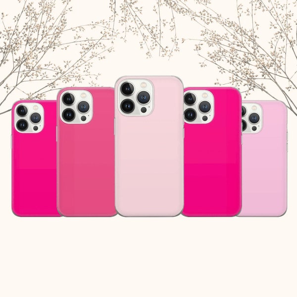 Bright pink Phone Case Fuchsia Cover for Pixel 7 Pro 6A, iPhone 14 13 12 Pro 11 XR X XS for Samsung S21FE S23 A73 A53 A34 A14 S21 FE