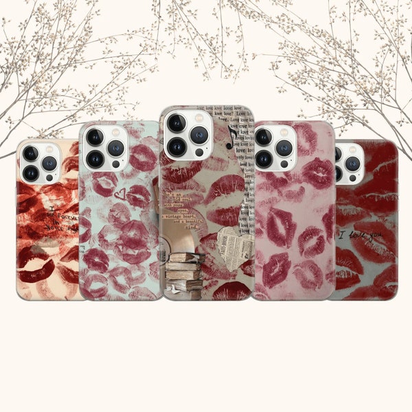 Lipstick lover Phone Case Cute lip Cover for Pixel 7 Pro 6A, iPhone 14 13 12 Pro 11 XR for Samsung S21FE S23 A73 A53 A14