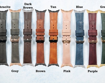 Genuine Leather Google Pixel Watch Band for men women, Personalized Google Pixel Bands