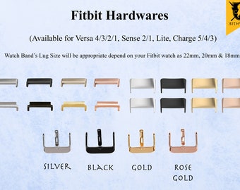 Fitbit Adapter, Stainless Steel Buckle, Versa/Sense/Charge, 18/20/22mm Spring Bar