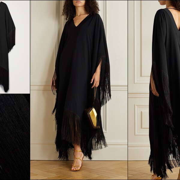 V-Neck Style Fringed Kaftans Latest Fancy Outfits top  kaftan High Neck Style Fringed Kaftan Traditional wear top regular kaftan