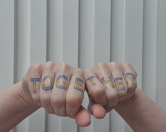Together Temporary Tattoo | Matching Friendship Tattoo | Best Friend Tattoo | Couple Tattoo | Festival Tattoo | Fake Tattoo Set